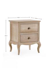 Julian Bowen Camille French Style 2 Drawer Bedside Table in Light Oak - thumbnail 8
