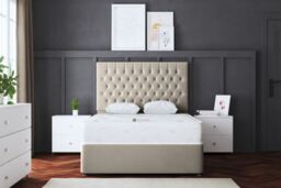 DS Living Seraphine Beige 4 Draw Divan Bed with Headboard - Size: King - thumbnail 2