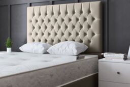 DS Living Seraphine Beige 4 Draw Divan Bed with Headboard - Size: King - thumbnail 3
