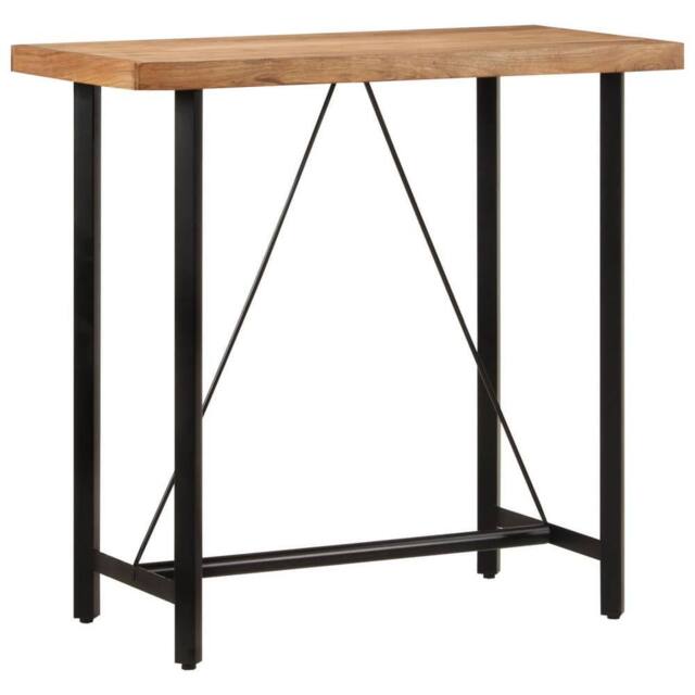 Berkfield Home Bar Table 110x55x107 cm Solid Wood Acacia & Iron in Brown - Size: 110 x 55 x 107 cm - image 1