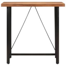 Berkfield Home Bar Table 110x55x107 cm Solid Wood Acacia & Iron in Brown - Size: 110 x 55 x 107 cm - thumbnail 2