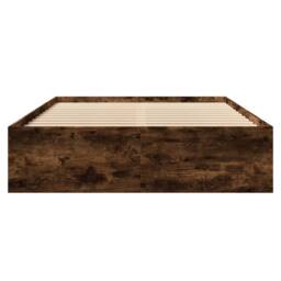 Berkfield Home Bed Frame without Mattress Smoked Oak 140x190 cm Engineered Wood in Brown - thumbnail 5