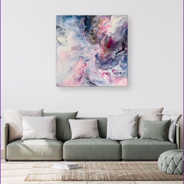 Warren Reed - Designer Ethereal Swirls: Dreams In Motion Canvas - Size: w40 inch x h40 inch - image 1
