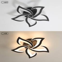 Pheashine Black 60cm Petal LED Ceiling Light 60W 3000K Warm White Acrylic - thumbnail 5