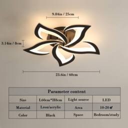 Pheashine Black 60cm Petal LED Ceiling Light 60W 3000K Warm White Acrylic - thumbnail 4