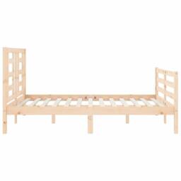 Berkfield Home Beautiful Bed Frame with Headboard 140x190 cm Solid Wood in Light Tan - thumbnail 7