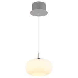 Netlighting Quintara Dome Pendant Nickel Matt Opal Glass Shade LED 3000K in Grey - thumbnail 3