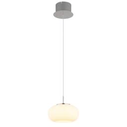 Netlighting Quintara Dome Pendant Nickel Matt Opal Glass Shade LED 3000K in Grey - thumbnail 1