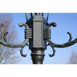 Berkfield Home Decorative Garden Light Post 3-arms 230 cm Dark Green/Black Aluminium in Green - thumbnail 4