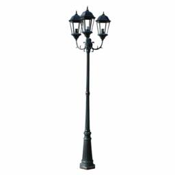 Berkfield Home Decorative Garden Light Post 3-arms 230 cm Dark Green/Black Aluminium in Green - thumbnail 3