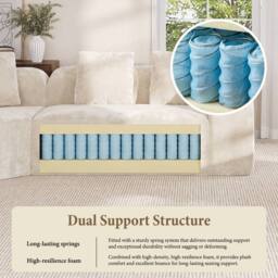 Dprodo Modular Sectional Large L-Shaped Chenille Corner Sofa in Beige - Size: 3 Pack - thumbnail 5