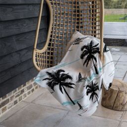 Benjamin Tate Design Palm Trees & Sailboats Blanket in Natural - Size: 120 cm x 150 cm - thumbnail 4