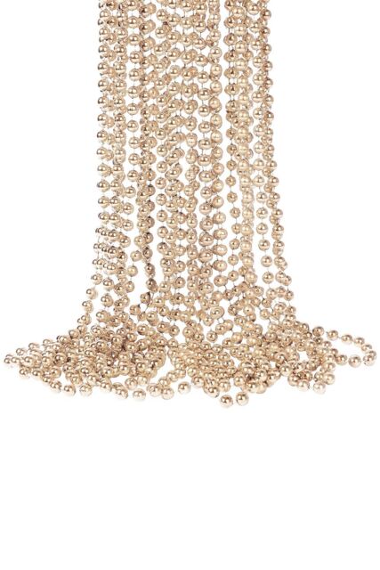 Neel Blue 9M Metallic Christmas Bead Chain - 7.5mm Shiny Pearl Garland in Bronze - image 1