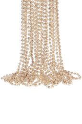 Neel Blue 9M Metallic Christmas Bead Chain - 7.5mm Shiny Pearl Garland in Bronze