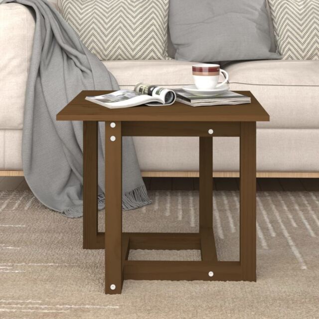 Berkfield Home Coffee Table Honey Brown 50x50x45 cm Solid Wood Pine - Size: 50 x 50 x 45 cm - image 1