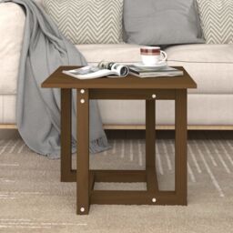 Berkfield Home Coffee Table Honey Brown 50x50x45 cm Solid Wood Pine - Size: 50 x 50 x 45 cm - thumbnail 1