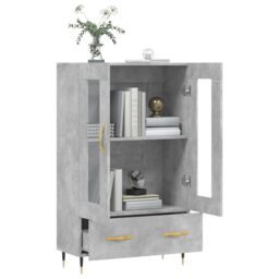 Berkfield Home Highboard Concrete Grey 69.5x31x115 cm Engineered Wood - thumbnail 4