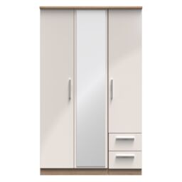 Ready Assembled 2 U Windsor Triple Mirror + Drawer Wardrobe (Ready Assembled) in Beige - thumbnail 1