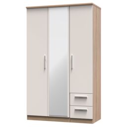 Ready Assembled 2 U Windsor Triple Mirror + Drawer Wardrobe (Ready Assembled) in Beige - thumbnail 3