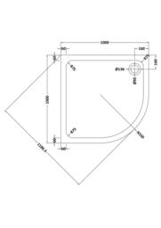 Balterley Stone Slate Quadrant Shower Tray 1000mm in Grey - thumbnail 2