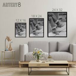 "Artery8 Russell Lee Boots & Spurs Vintage Photograph Framed Canvas Art Print in Grey - Size: W12"" x H16""" - thumbnail 4