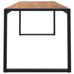 Berkfield Home Garden Table with U-shaped Legs 180x90x75 cm Solid Wood Acacia in Brown - Size: 180 x 90 x 75 cm - thumbnail 4