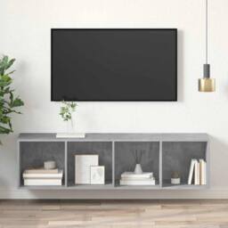 Berkfield Home Wall-mounted TV Cabinet Concrete Grey 37x37x142.5 cm Engineered Wood - thumbnail 2