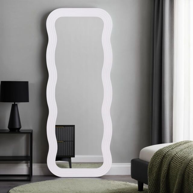 Home Garden Direct Paola Wavy Mirror Full Length 70x180cm in White - Size: 70x180 cm - image 1