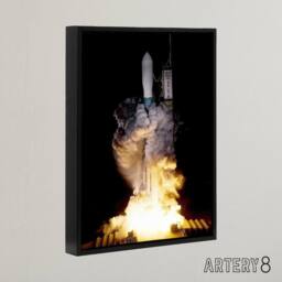 "Artery8 NASA Kepler Telescope Delta Rocket Launch Framed Canvas Wall Art Print in Black - Size: W12"" x H16""" - thumbnail 2