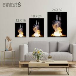 "Artery8 NASA Kepler Telescope Delta Rocket Launch Framed Canvas Wall Art Print in Black - Size: W12"" x H16""" - thumbnail 4