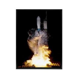 "Artery8 NASA Kepler Telescope Delta Rocket Launch Framed Canvas Wall Art Print in Black - Size: W12"" x H16""" - thumbnail 1