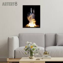 "Artery8 NASA Kepler Telescope Delta Rocket Launch Framed Canvas Wall Art Print in Black - Size: W12"" x H16""" - thumbnail 3