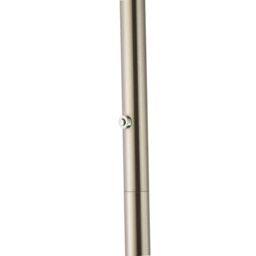 Happy Homewares Modern LED Uplighter Metal Floor Lamp with Memory Dimmer Button in Metallic Silver - thumbnail 4