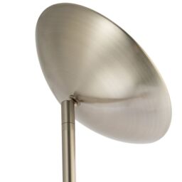Happy Homewares Modern LED Uplighter Metal Floor Lamp with Memory Dimmer Button in Metallic Silver - thumbnail 3