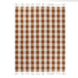 Yard Chesil Check Tasselled 100% Cotton Throw in Brown - Size: 130 cm x 170 cm - thumbnail 2