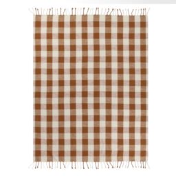 Yard Chesil Check Tasselled 100% Cotton Throw in Brown - Size: 130 cm x 170 cm - thumbnail 5