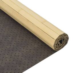 Berkfield Home Rug Square Light Nature 100x100 cm Bamboo in Beige - Size: Medium - thumbnail 5