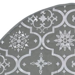 Berkfield Home Luxury Christmas Tree Skirt with Sock Grey 90 cm Fabric - thumbnail 6