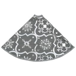 Berkfield Home Luxury Christmas Tree Skirt with Sock Grey 90 cm Fabric - thumbnail 5