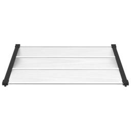 Berkfield Home Door Canopy Black & Transparent 122x90 cm Polycarbonate in Clear - thumbnail 3