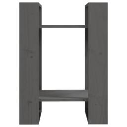 Berkfield Home Beautiful Book Cabinet/Room Divider Grey 41x35x57 cm Solid Wood Pine - Size: 41 x 35 x 57 cm - thumbnail 1