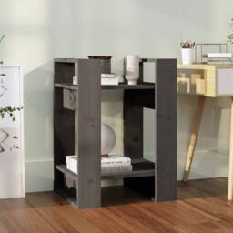 Berkfield Home Beautiful Book Cabinet/Room Divider Grey 41x35x57 cm Solid Wood Pine - Size: 41 x 35 x 57 cm - thumbnail 2
