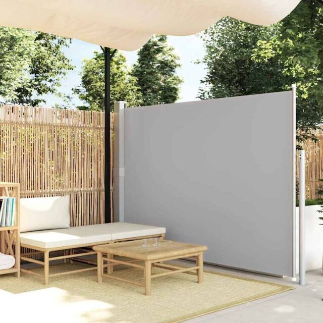 Berkfield Home Patio Retractable Side Awning 160 x 300 cm Grey - image 1