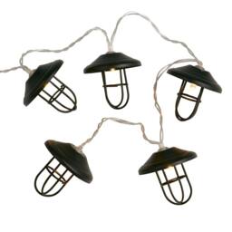 Lighting Collection Port Cage LED Outdoor Solar String Light in Black - thumbnail 2