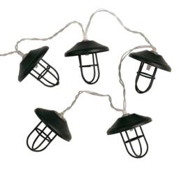 Lighting Collection Port Cage LED Outdoor Solar String Light in Black - thumbnail 3