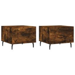 Berkfield Home Coffee Tables 2 pcs Smoked Oak 50x50x40 cm Engineered Wood in Brown - Size: 50 x 50 x 40 cm - thumbnail 1