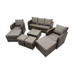 Fimous Garden Outdoor Furniture Set with 4 Stools Dark Grey Mixed - thumbnail 2