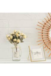 Living and Home Artificial Silk Rose Bouquet Wedding Decoration in Beige - thumbnail 4
