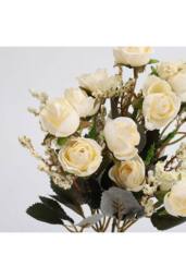 Living and Home Artificial Silk Rose Bouquet Wedding Decoration in Beige - thumbnail 5