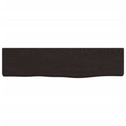 Berkfield Home Beautiful Wall Shelf Dark Grey 40x10x2 cm Treated Solid Wood Oak in Dark Brown - Size: 40 x 10 x 2 cm - thumbnail 4